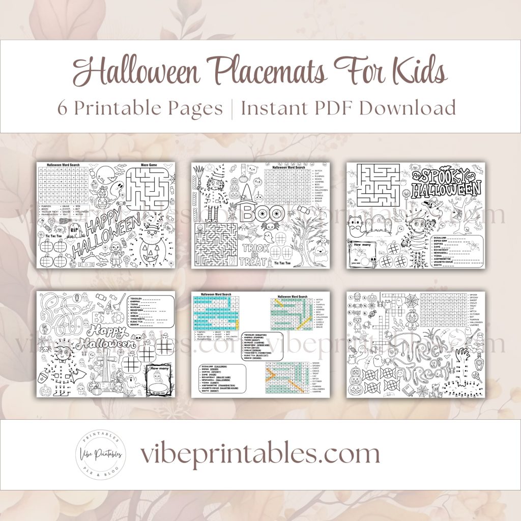 Halloween Placemats For Kids