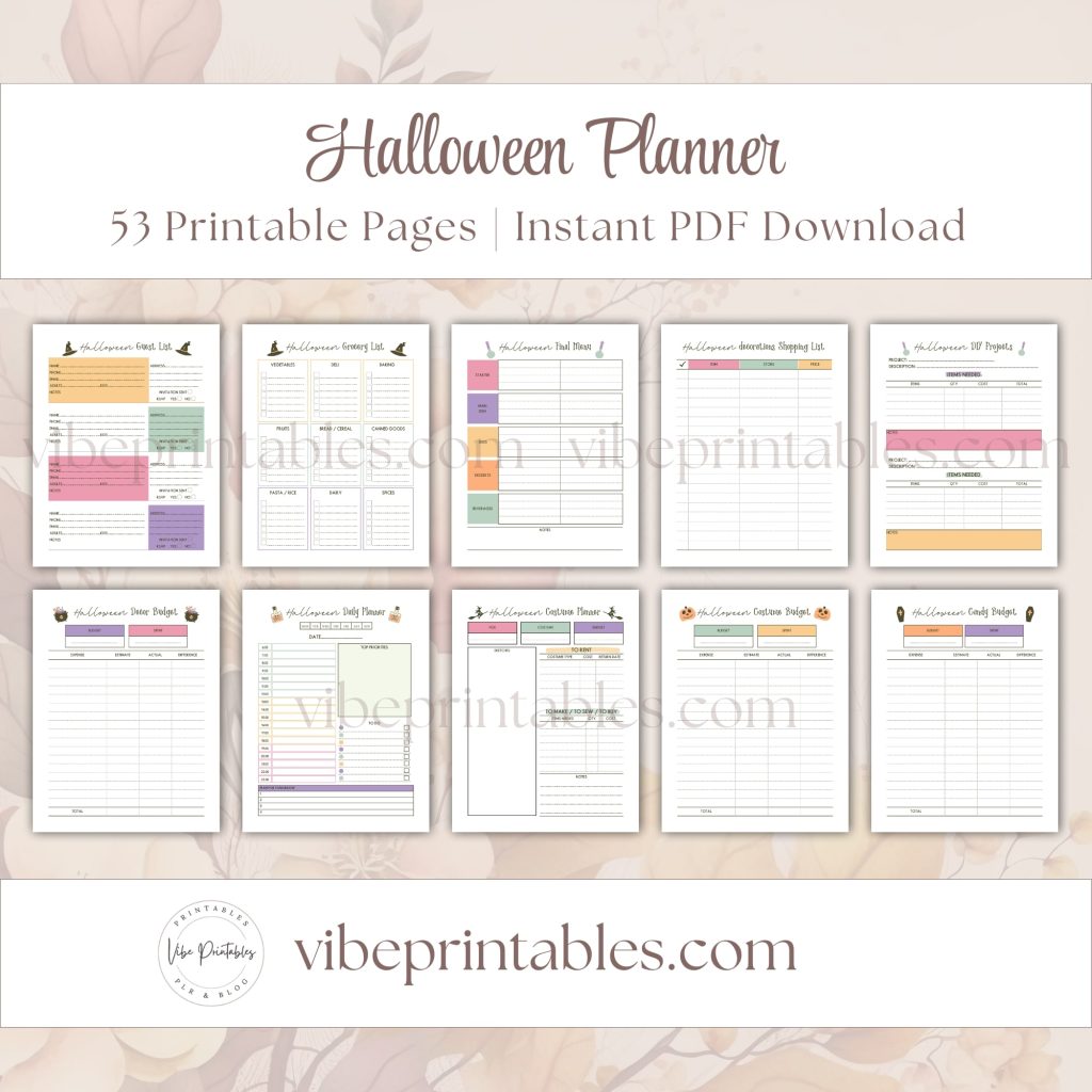 Colorful Halloween Planner