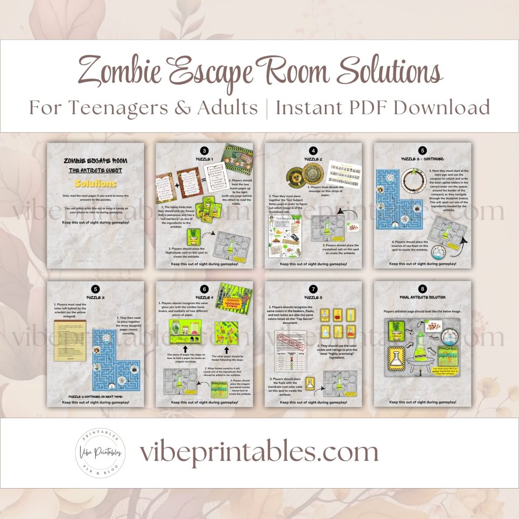 Zombie Escape Room Solutions