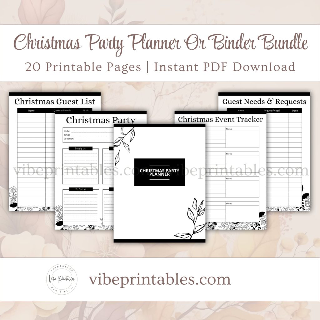 Printable Christmas Party Planner Or Binder Bundle