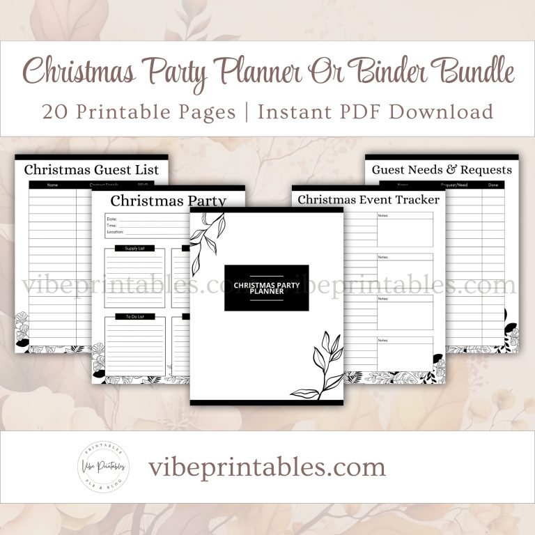 Printable Christmas Party Planner Or Binder Bundle