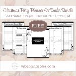 FREE Printable Christmas Party Planner Or Binder Bundle In Black & White