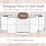 Printable Thanksgiving Planner Or Binder Bundle In Black & White