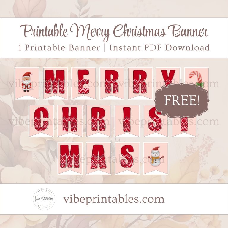 Free Printable Merry Christmas Banner