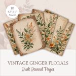 Vintage Ginger Florals Junk Journal Pages
