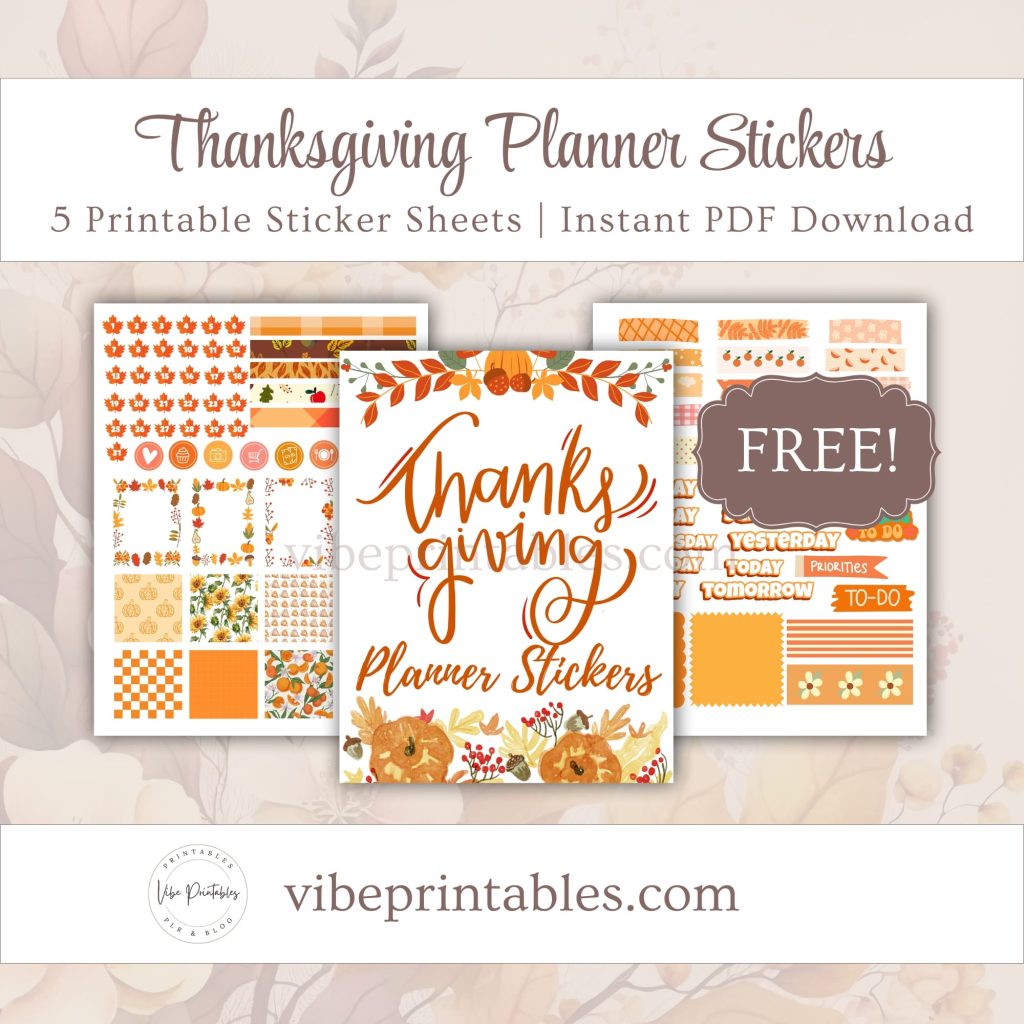 FREE Printable Thanksgiving Planner Stickers