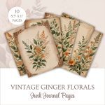 FREE Printable Ginger Florals Junk Journal Pages