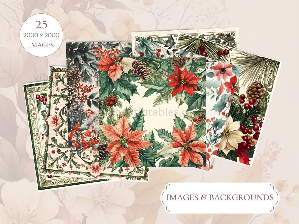 Printable Christmas-Themed Images & Backgrounds