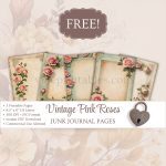 FREE Vintage Pink Roses Junk Journal Pages