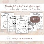 Printable Thanksgiving Kids Coloring Pages