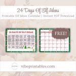 FREE 24 Days Of Elf Ideas Calendar