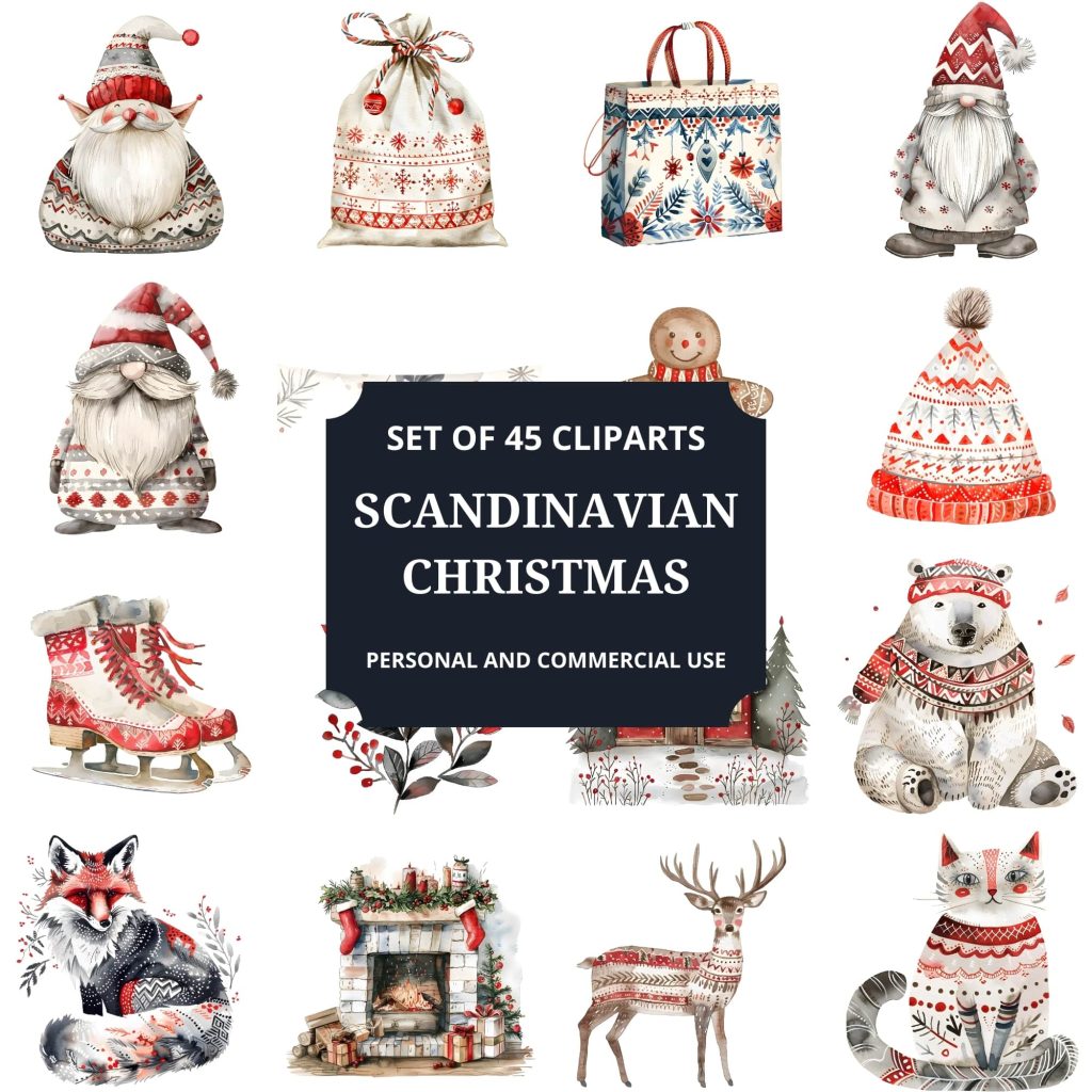 Printable Scandinavian Christmas Clipart