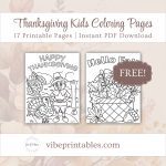 Printable Thanksgiving Kids Coloring Pages