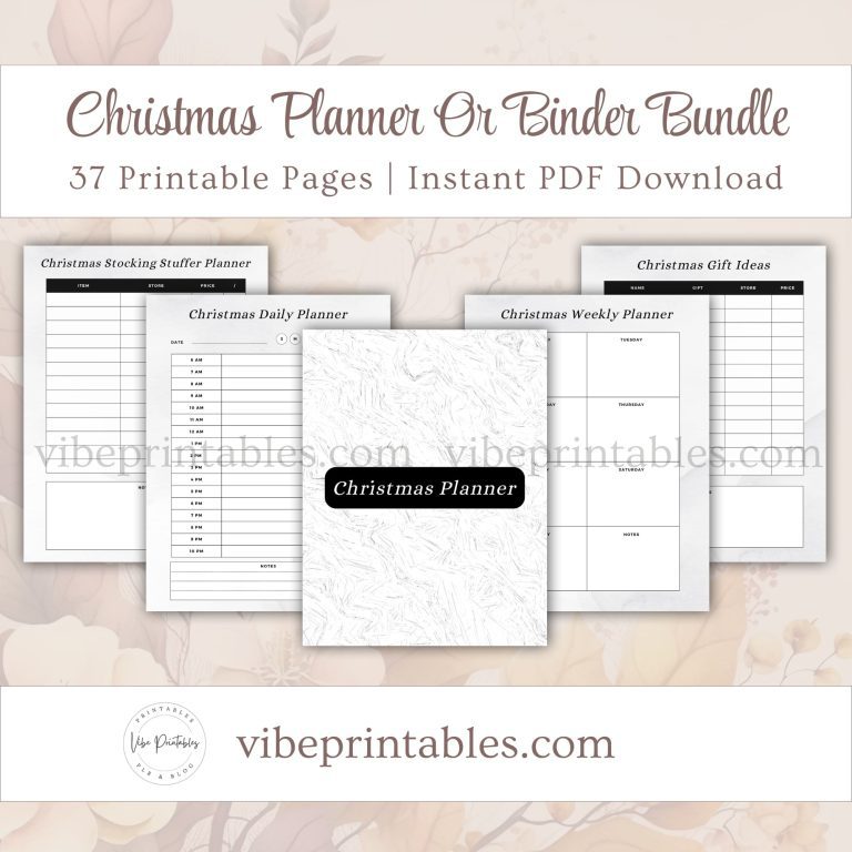 Printable Christmas Planner Or Binder Bundle