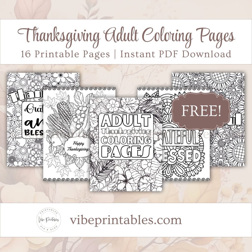 Printable Thanksgiving Adult Coloring Pages