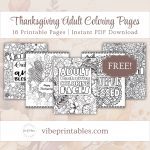 Printable Thanksgiving Adult Coloring Pages