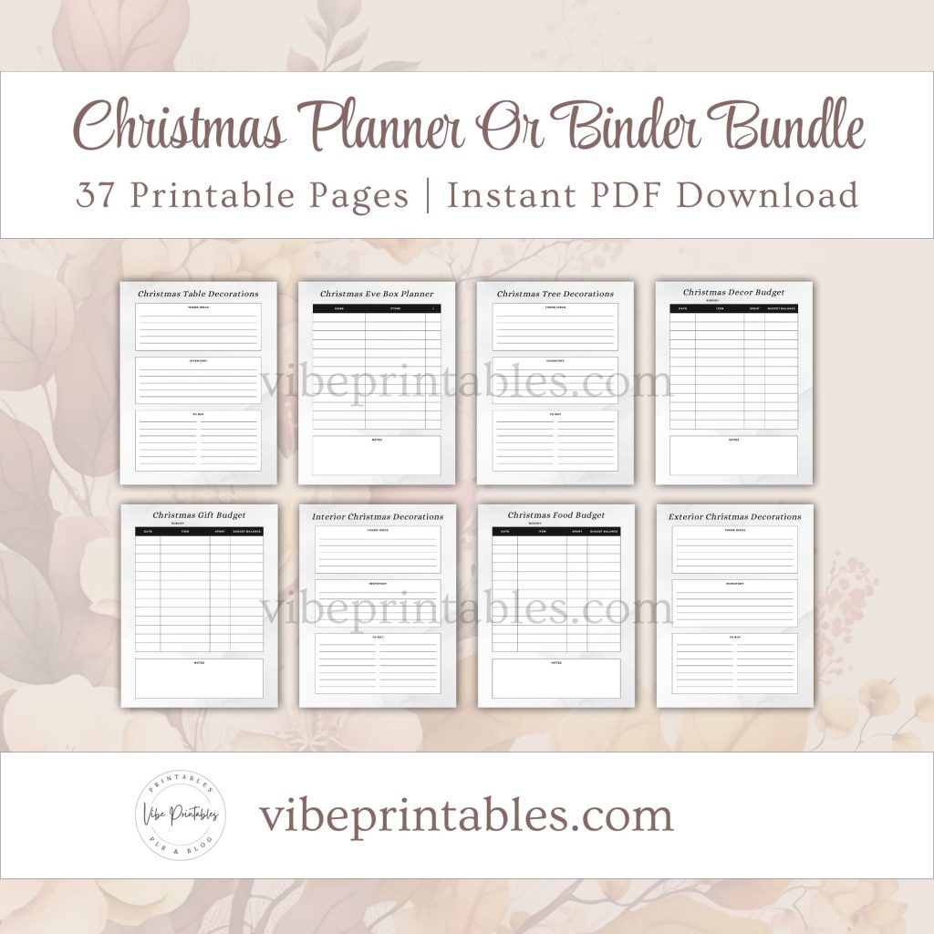 Printable Christmas Planner Or Binder Bundle