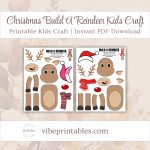 Printable Christmas Build A Reindeer Kids Craft