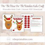 Printable Pin The Nose On The Reindeer Kids Craft