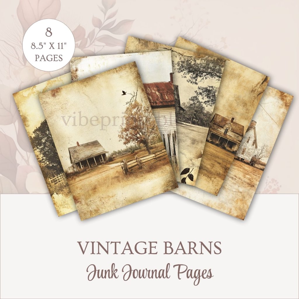 Vintage Barns Junk Journal Pages