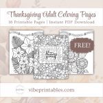 Printable Thanksgiving Adult Coloring Pages