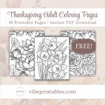 Printable Thanksgiving Adult Coloring Pages