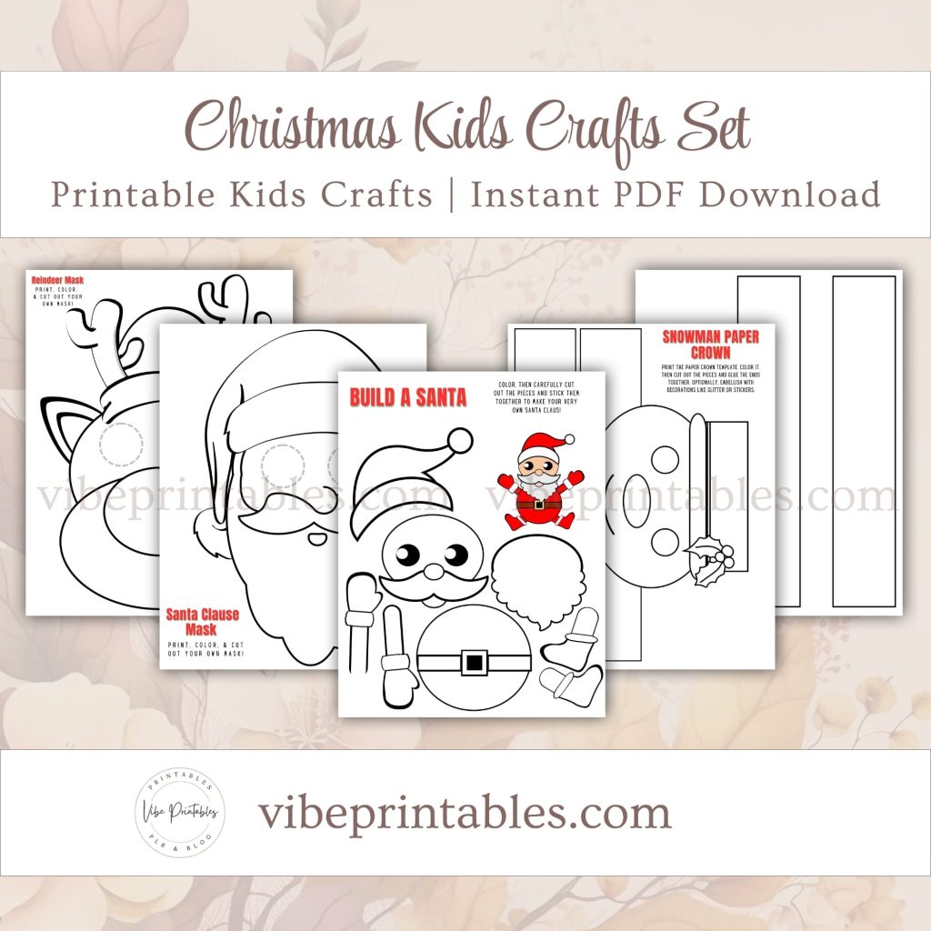 Printable Christmas Kids Crafts Set