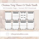 FREE Printable Christmas Party Planner Or Binder Bundle In Black & White