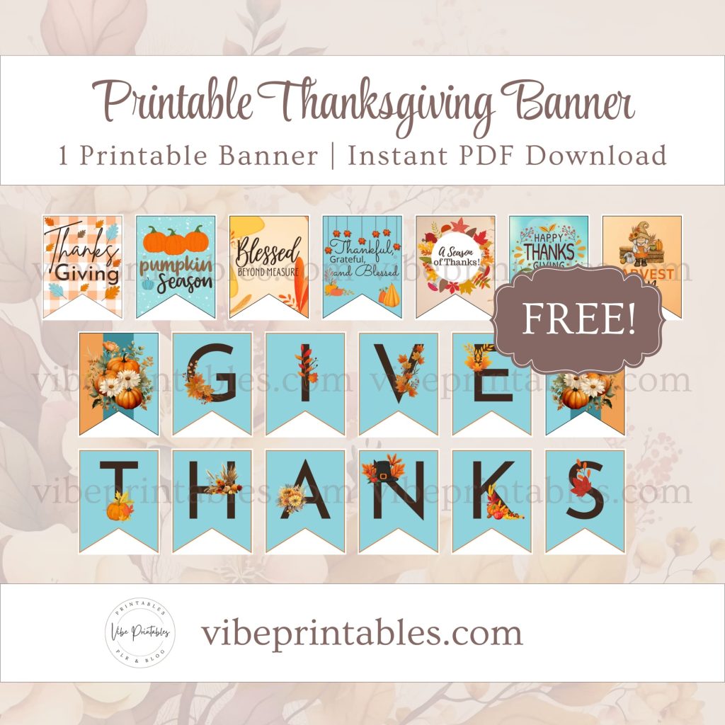 Printable Thanksgiving Banner