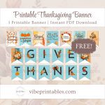 Printable Thanksgiving Banner