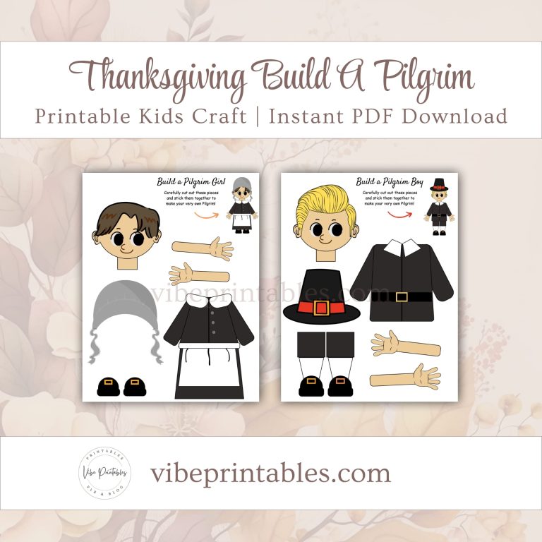 Printable Thanksgiving Build A Pilgrim