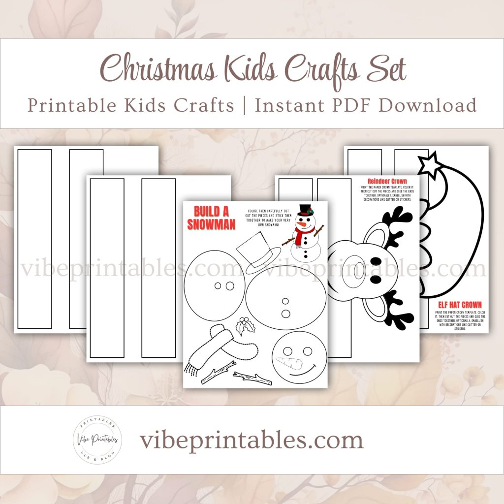 Printable Christmas Kids Crafts Set
