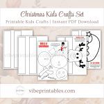 Printable Christmas Kids Crafts Set