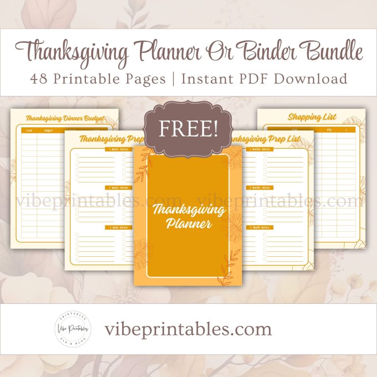 Printable Thanksgiving Planner Or Binder In Orange