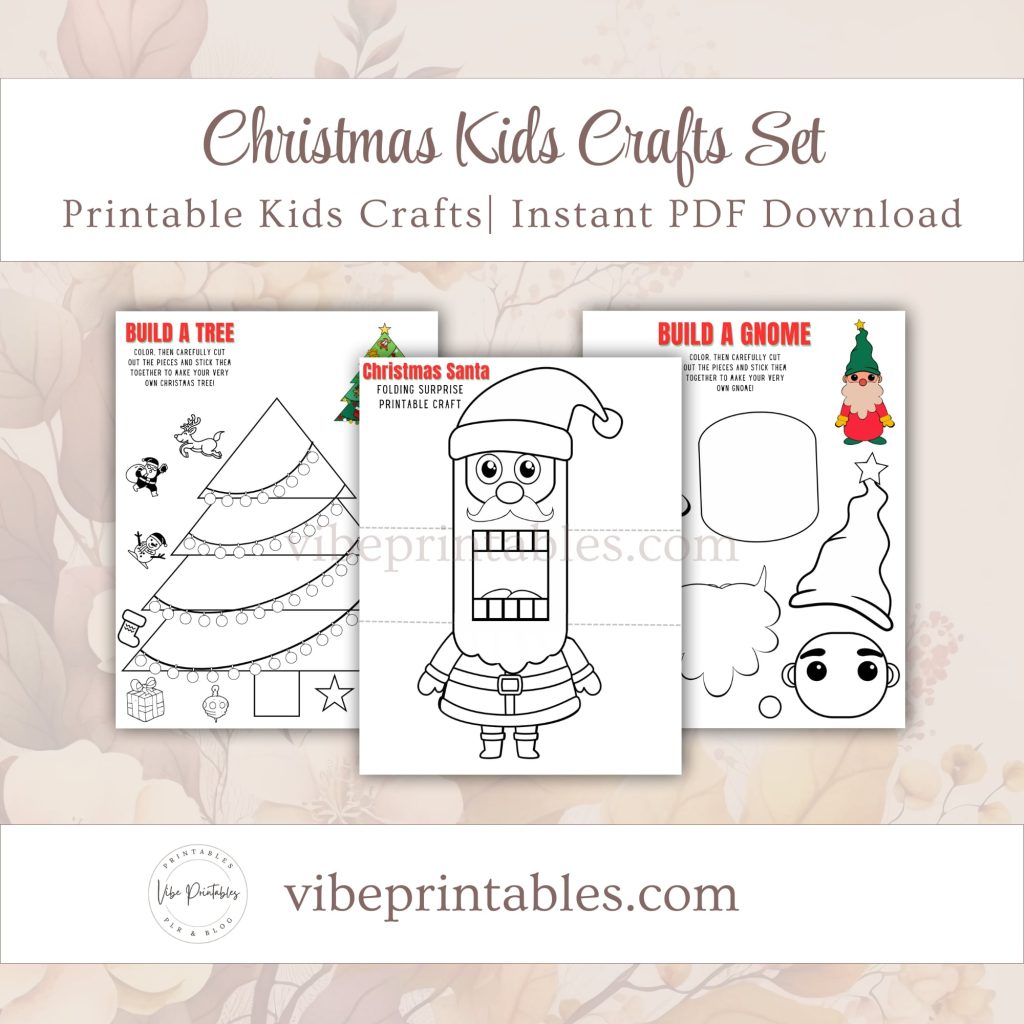 Printable Christmas Kids Crafts Set