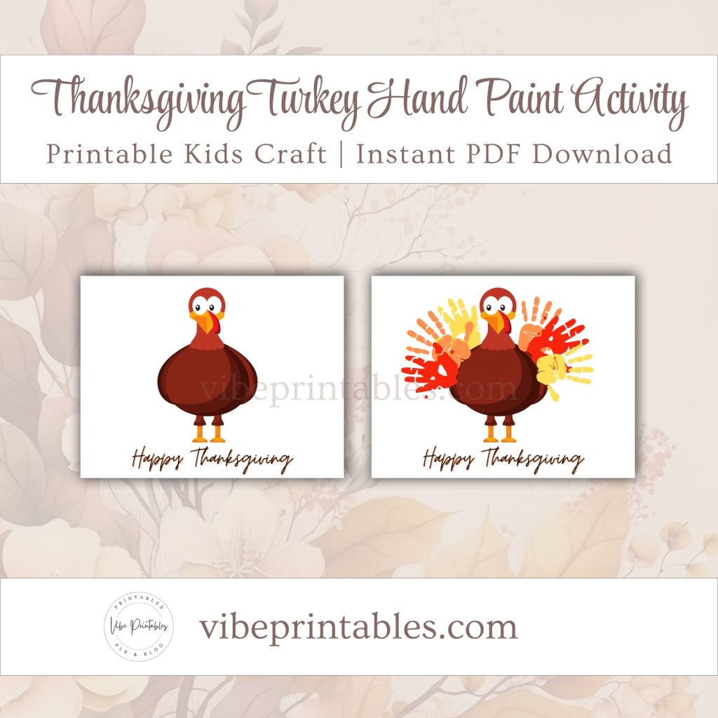 Printable Thanksgiving Hand Paint Activity