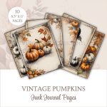Printable Vintage Pumpkins Junk Journal Pages