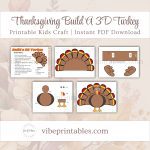 Printable Thanksgiving Build A 3D Turkey