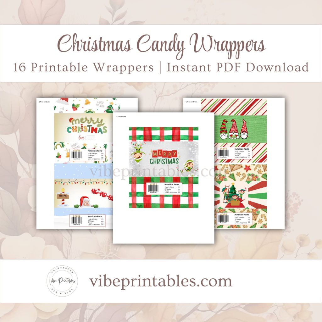 Printable Christmas Candy Wrappers