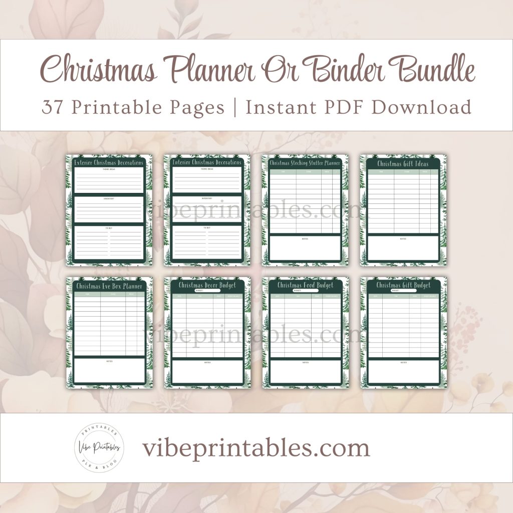 Printable Christmas Planner Or Binder Bundle