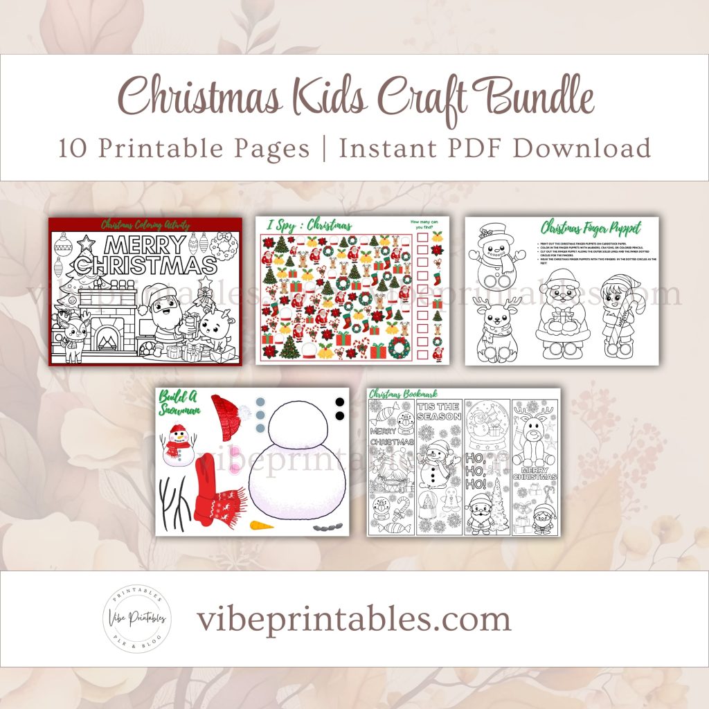Printable Christmas Kids Craft Bundle