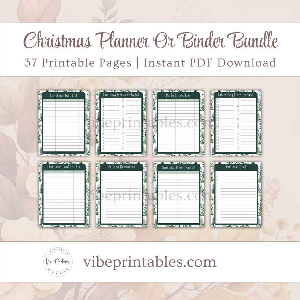 Printable Christmas Planner Or Binder Bundle