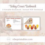 Printable Turkey Corner Bookmark