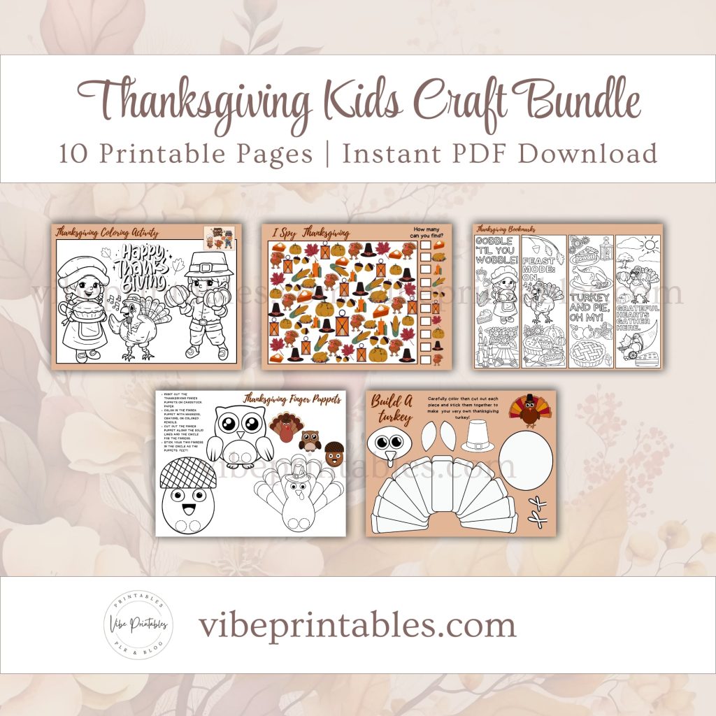 Printable Thanksgiving Kids Craft Bundle