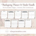 Printable Thanksgiving Planner Or Binder Bundle In Black & White