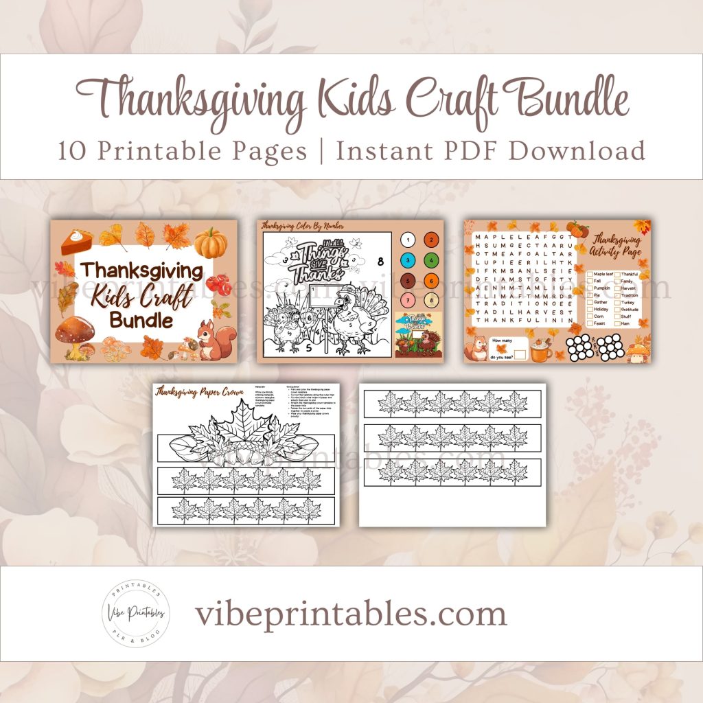 Printable Thanksgiving Kids Craft Bundle