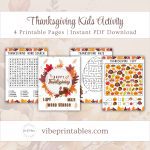 Printable Thanksgiving Kids Activity