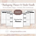 Printable Thanksgiving Planner Or Binder Bundle In Minimalist Design