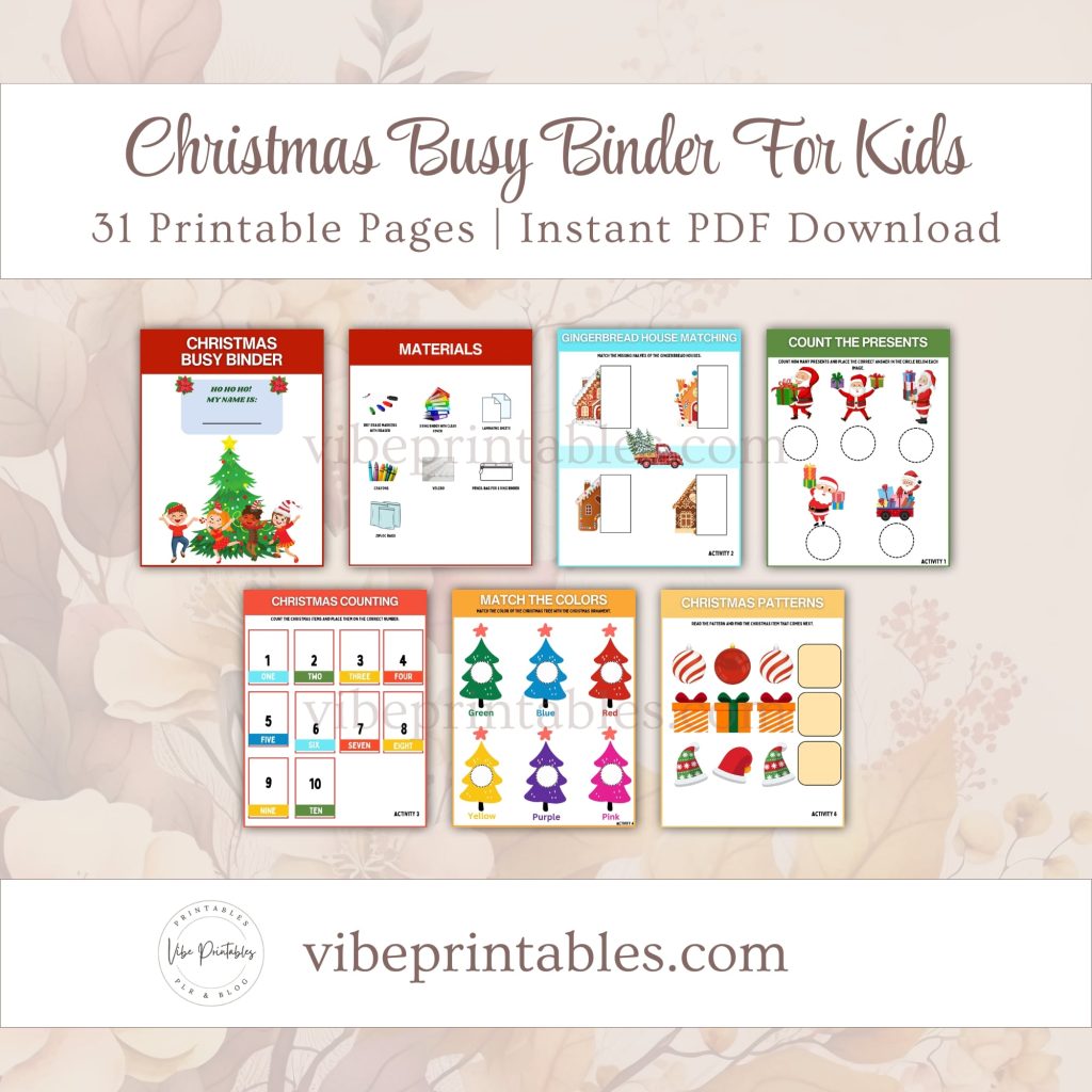 Printable Christmas Busy Binder For Kids