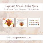 Printable Beginning Sounds Turkey Game